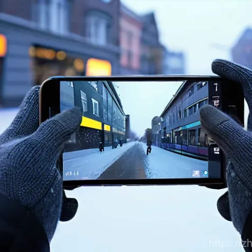 고기능성 방한 장갑 TOP 5 - **Prompt 1: Urban Convenience with Smart Touchscreen Gloves**
    "A young person, dressed in a styl...