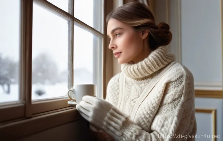 캐주얼룩에 어울리는 니트 장갑 - **Prompt 1: Cozy Monochromatic Elegance with Full-Finger Gloves**
    "A female, mid-20s to early 30...