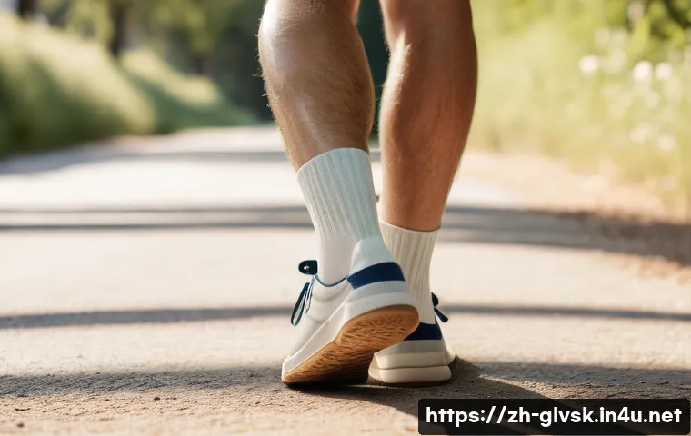 리넨 소재 여름 양말 특징 - **Prompt:** A close-up shot of an adult's feet and lower calves, wearing light-colored, breathable l...